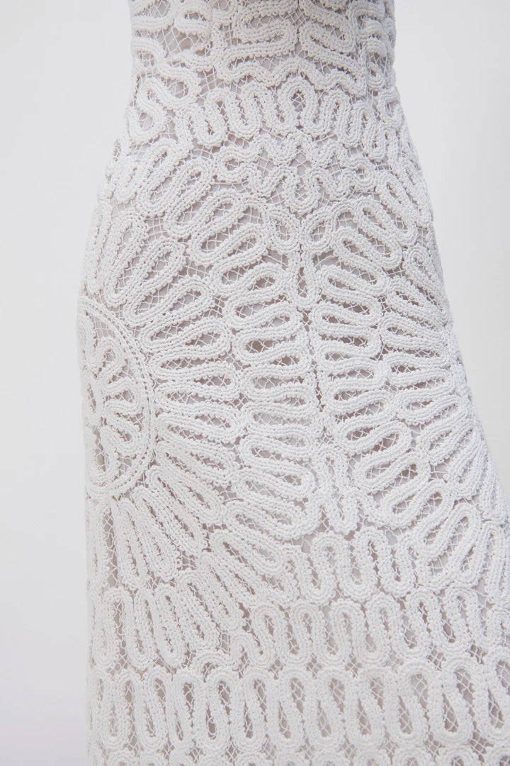 simkhai elise crochet midi dress SIMKHAI Elise Cage Crochet Embroidery Midi Dress