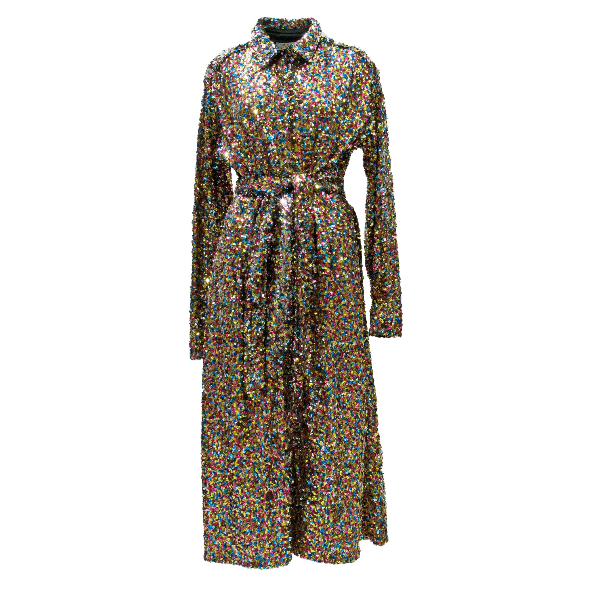 Multi Color Sequin Long Shirt Dress – Blank Boutique Riyadh